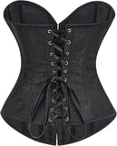 Women's Beautiful Classic Corset Top Satin Overbust Lace Up Waist Trainer
