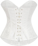 Women's Beautiful Classic Corset Top Satin Overbust Lace Up Waist Trainer