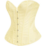 Women's Beautiful Classic Corset Top Satin Overbust Lace Up Waist Trainer