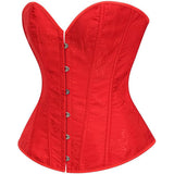 Women's Beautiful Classic Corset Top Satin Overbust Lace Up Waist Trainer