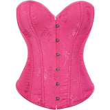 Women's Beautiful Classic Corset Top Satin Overbust Lace Up Waist Trainer