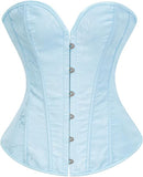 Women's Beautiful Classic Corset Top Satin Overbust Lace Up Waist Trainer