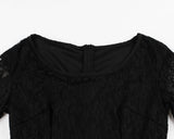 Women's Black Long Sleeves Lace Gothic Cocktail Dress