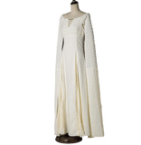 Women's Chiffon Dress Halloween Cosplay Costume Beige Long Train Dress