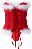 Women's Christmas Corset Sexy Lingerie Luxurious Mrs Santa Claus Bustier Costume Outfits