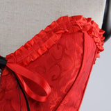Women's Corset Bustier Top Sexy Lingerie Sets Black Red Overbust