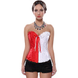Women's Corset Bustier Top Sexy Lingerie Sets Black Red Overbust