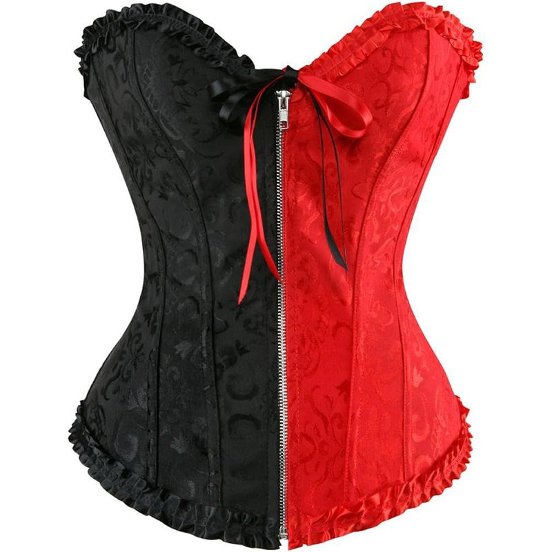 Women's Corset Bustier Top Sexy Lingerie Sets Black Red Overbust