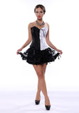Women's Corset Bustier Top Sexy Lingerie Sets Black Red Overbust