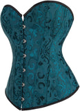 Women Plus Size Lace Up Back Floral Corset Bustier Top