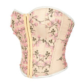 Women's Embroidered Floral Bustier Strapless Boned Overbust Corset Top
