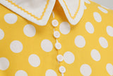 Women's Embroidery Collar Polka Dots 1950s Tea Party Vintage Cocktail Dress