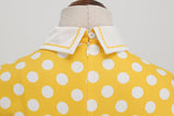 Women's Embroidery Collar Polka Dots 1950s Tea Party Vintage Cocktail Dress