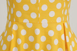 Women's Embroidery Collar Polka Dots 1950s Tea Party Vintage Cocktail Dress