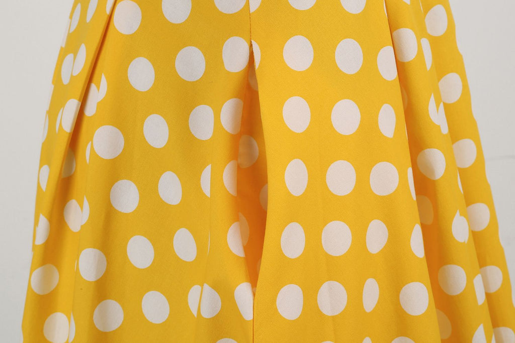 Women's Embroidery Collar Polka Dots 1950s Tea Party Vintage Cocktail Dress