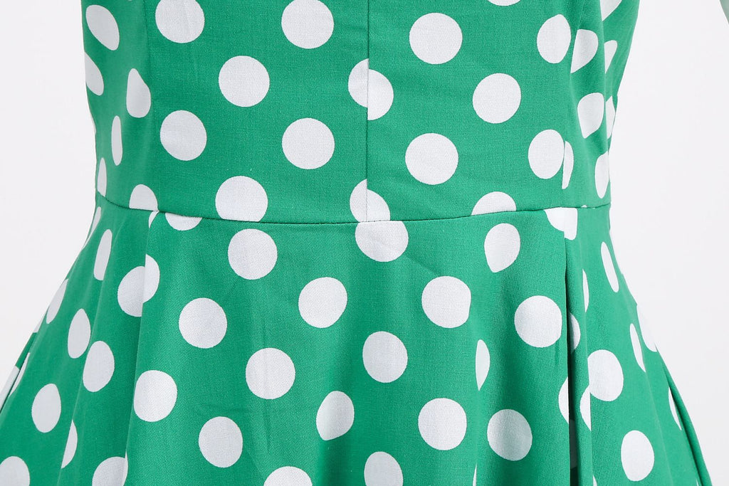 Women's Embroidery Collar Polka Dots 1950s Tea Party Vintage Cocktail Dress