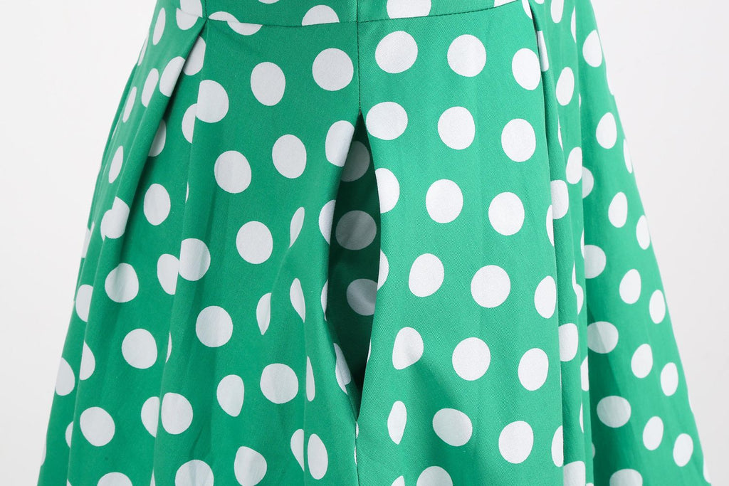 Women's Embroidery Collar Polka Dots 1950s Tea Party Vintage Cocktail Dress