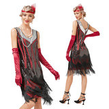 Women's Flapper Dress Sequined Fringe 1920s Gatsby Party Cocktail Dresses