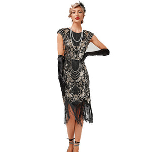 Women's Flapper Dresses 1920s Beaded Fringed Great Gatsby Dress