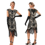 Women's Flapper Dresses 1920s Beaded Fringed Great Gatsby Dress