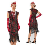 Women's Flapper Dresses 1920s Beaded Fringed Great Gatsby Dress