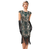 Women's Flapper Dresses 1920s Beaded Fringed Great Gatsby Dress