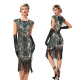 Women's Flapper Dresses 1920s Beaded Fringed Great Gatsby Dress