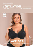 Women's Full Coverage Plus Size Wireless Lace Lift Up Bra