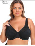 Women's Full Coverage Plus Size Wireless Lace Lift Up Bra