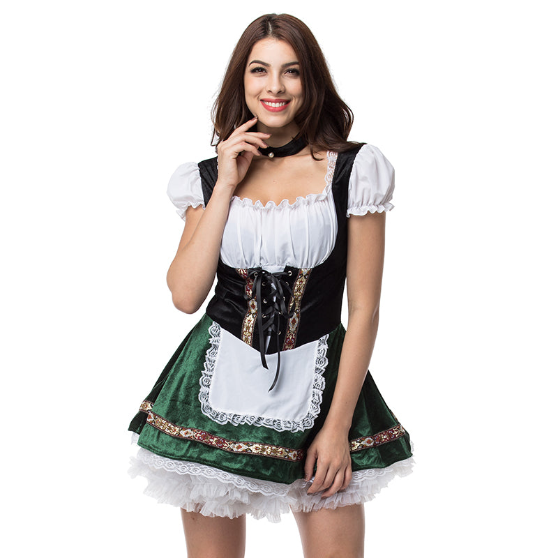 Women's German Dirndl Dress Off Shoulder Oktoberfest Beer Girl Costume