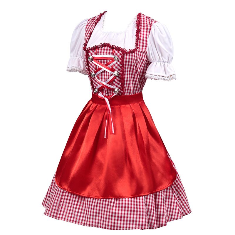 Women's German Dirndl Dress Oktoberfest 2 Pieces for Oktoberfest Carnival