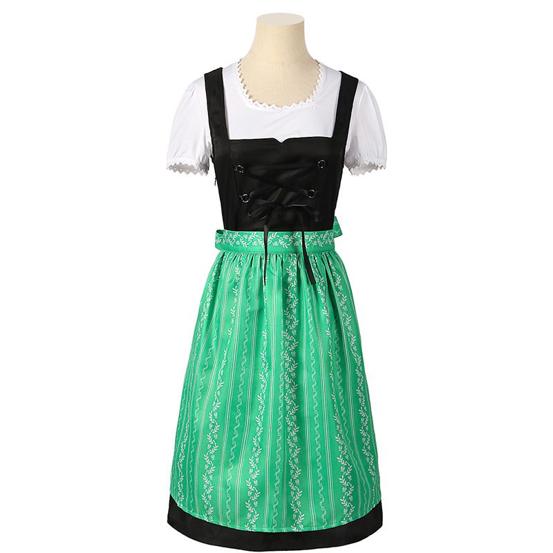 Women's German Oktoberfest Costumes 3 Pcs Bavarian Dirndl Dresses