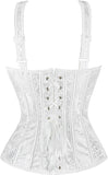 Women's Gothic Jacquard Shoulder Straps Tank Overbust Corset Bustiers