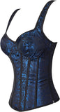 Women's Gothic Jacquard Shoulder Straps Tank Overbust Corset Bustiers