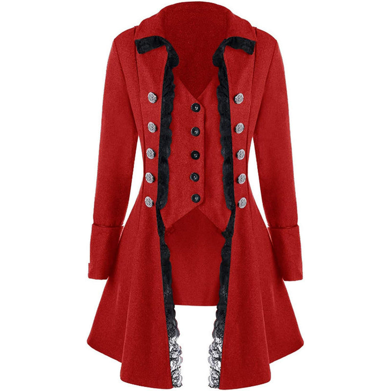 Women's Gothic Steampunk Corset Halloween Costume Coat Victorian Tailcoat Jacket