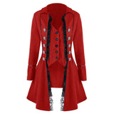 Women's Gothic Steampunk Corset Halloween Costume Coat Victorian Tailcoat Jacket