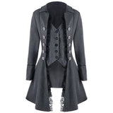 Women's Gothic Steampunk Corset Halloween Costume Coat Victorian Tailcoat Jacket