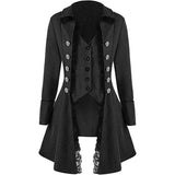 Women's Gothic Steampunk Corset Halloween Costume Coat Victorian Tailcoat Jacket
