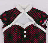 Women's High Neck Cutout Front Polka Dots 1950s Vintage Formal Dress