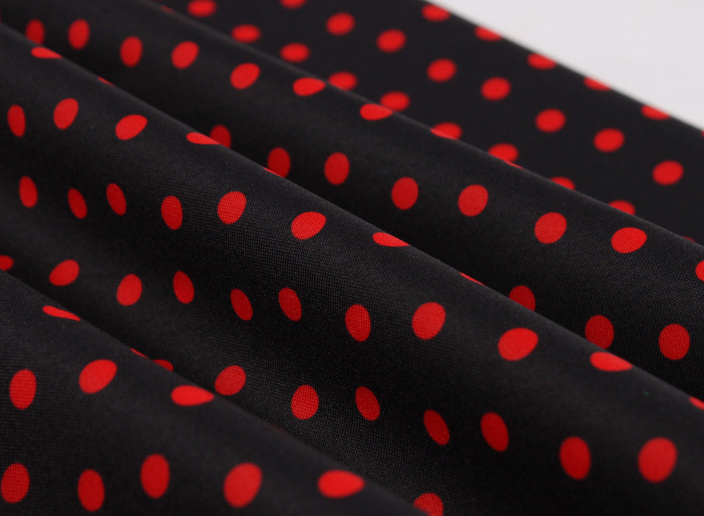 Women's High Neck Cutout Front Polka Dots 1950s Vintage Formal Dress