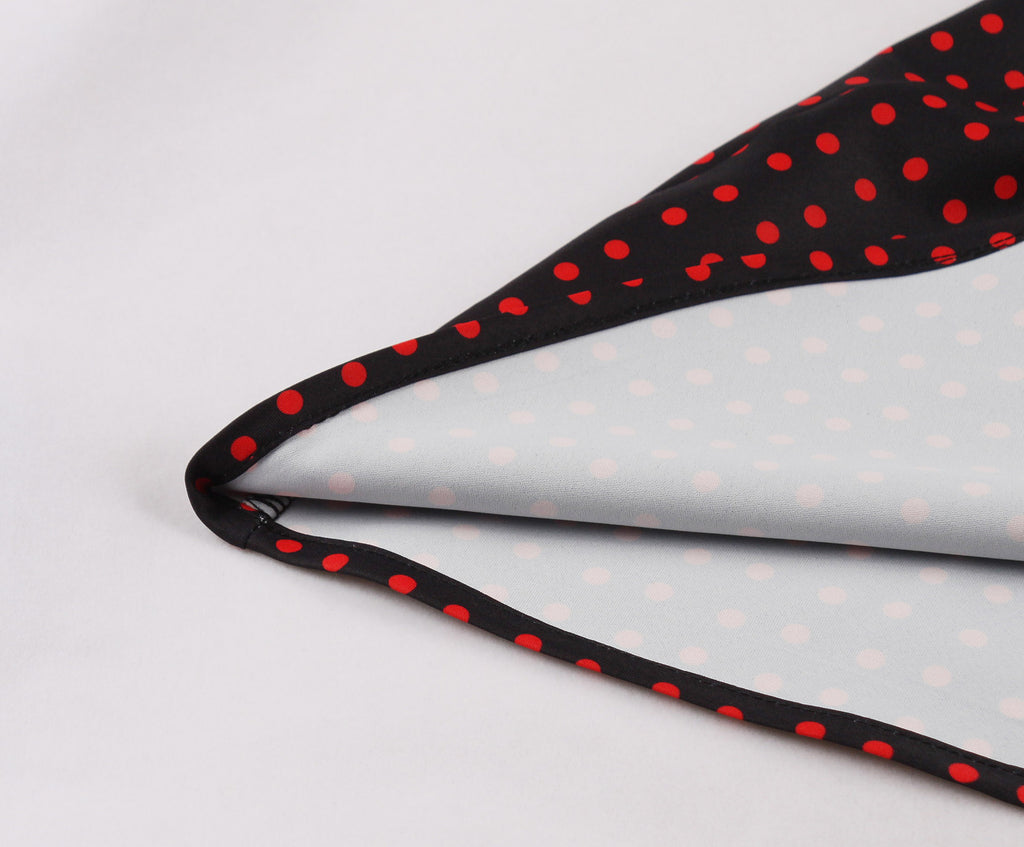 Women's High Neck Cutout Front Polka Dots 1950s Vintage Formal Dress