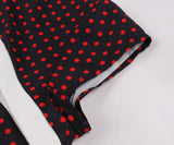 Women's High Neck Cutout Front Polka Dots 1950s Vintage Formal Dress