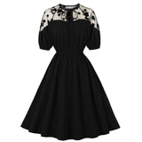Women's Lace Goth Retro Vintage Style Cocktail Party Swing Dress