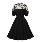 Women's Lace Goth Retro Vintage Style Cocktail Party Swing Dress