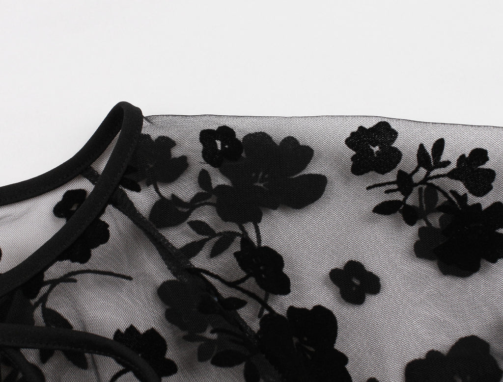 Women's Lace Goth Retro Vintage Style Cocktail Party Swing Dress