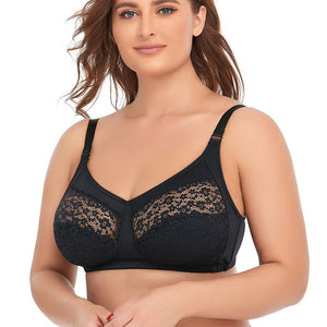 Women's Lace Plus Size Bra Without Underwire Full Coverage Cups Breasts Bra