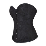 Women's Lace Up Boned Jacquard Brocade Corset Waist Cincher Shapewear Top