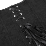 Women's Lace Up Boned Jacquard Brocade Corset Waist Cincher Shapewear Top