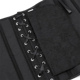 Women's Lace Up Boned Jacquard Brocade Corset Waist Cincher Shapewear Top