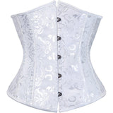 Women's Lace Up Boned Jacquard Brocade Underbust Waist Trainer Corset